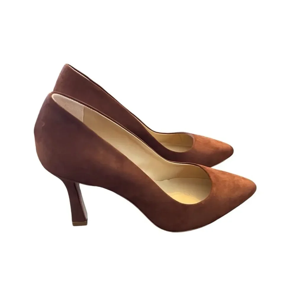 Salone Monet Anita Suede Pumps Classic Timeless Cathedral Heel NEW Size 6.5